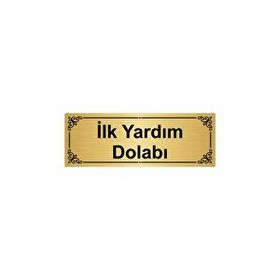 Özarslan Dizayn İlk Yardım Dolabı 7x20 cm Altın Renk Metal Yönlendirme Levhası