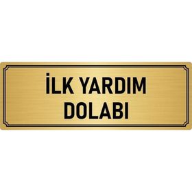 Özarslan Dizayn İlk Yardım Dolabı 7x20 cm Altın Renk Metal Yönlendirme Levhası