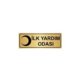 Özarslan Dizayn İlk Yardım Odası 10x20 cm Altın Renk Metal Yönlendirme Levhası