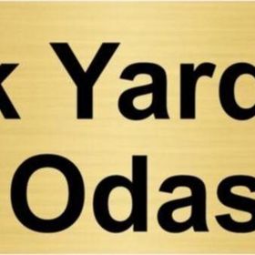 Özarslan Dizayn İlk Yardım Odası 10x20 cm Altın Renk Metal Yönlendirme Levhası