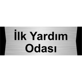 Özarslan Dizayn İlk Yardım Odası 10x20 cm Gümüş Renk Metal Yönlendirme Levhası