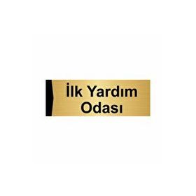 Özarslan Dizayn İlk Yardım Odası 5x20 cm Altın Renk Metal Yönlendirme Levhası