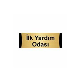 Özarslan Dizayn İlk Yardım Odası 5x20 cm Altın Renk Metal Yönlendirme Levhası