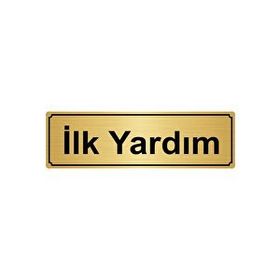 Özarslan Dizayn İlk Yardım Odası 5x20 cm Altın Renk Metal Yönlendirme Levhası
