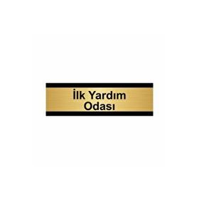 Özarslan Dizayn İlk Yardım Odası 5x20 cm Altın Renk Metal Yönlendirme Levhası
