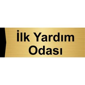Özarslan Dizayn İlk Yardım Odası 5x20 cm Altın Renk Metal Yönlendirme Levhası