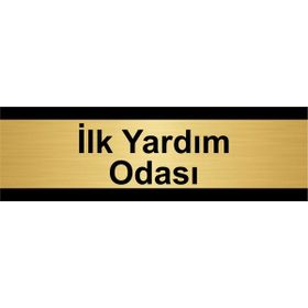 Özarslan Dizayn İlk Yardım Odası 5x20 cm Altın Renk Metal Yönlendirme Levhası
