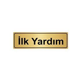 Özarslan Dizayn İlk Yardım Odası 7x20 cm Altın Renk Metal Yönlendirme Levhası