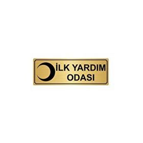 Özarslan Dizayn İlk Yardım Odası 7x20 cm Altın Renk Metal Yönlendirme Levhası