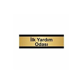 Özarslan Dizayn İlk Yardım Odası 7x20 cm Altın Renk Metal Yönlendirme Levhası