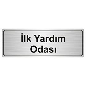 Özarslan Dizayn İlk Yardım Odası 7x20 cm Gümüş Renk Metal Yönlendirme Levhası