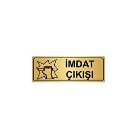 Özarslan Dizayn İmdat Çıkışı 10x20 cm Altın Renk Metal Yönlendirme Levhası