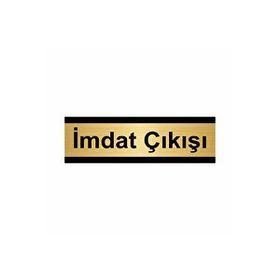 Özarslan Dizayn İmdat Çıkışı 10x20 cm Altın Renk Metal Yönlendirme Levhası