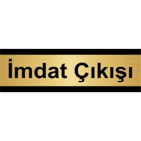Özarslan Dizayn İmdat Çıkışı 5x20 cm Altın Renk Metal Yönlendirme Levhası