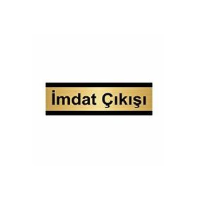 Özarslan Dizayn İmdat Çıkışı 7x20 cm Altın Renk Metal Yönlendirme Levhası