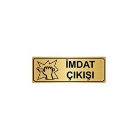 Özarslan Dizayn İmdat Çıkışı 7x20 cm Altın Renk Metal Yönlendirme Levhası