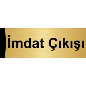 Özarslan Dizayn İmdat Çıkışı 7x20 cm Altın Renk Metal Yönlendirme Levhası