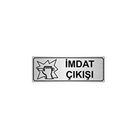 Özarslan Dizayn İmdat Çıkışı 7x20 cm Gümüş Renk Metal Yönlendirme Levhası