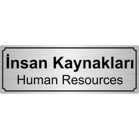 Özarslan Dizayn İnsan Kaynakları 10x20 cm Gümüş Renk Metal Yönlendirme Levhası