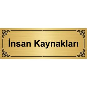 Özarslan Dizayn İnsan Kaynakları 7x20 cm Altın Renk Metal Yönlendirme Levhası