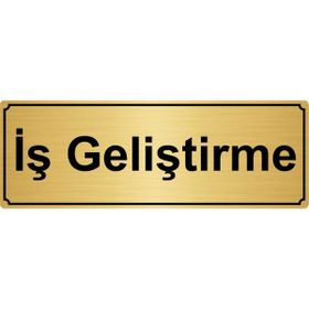 Özarslan Dizayn İş Geliştirme 7x20 cm Altın Renk Metal Yönlendirme Levhası