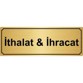 Özarslan Dizayn İthalat ve İhracat 7x20 cm Altın Renk Metal Yönlendirme Levhası