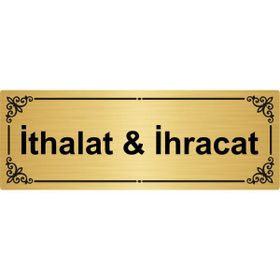 Özarslan Dizayn İthalat ve İhracat 7x20 cm Altın Renk Metal Yönlendirme Levhası