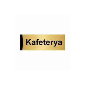 Özarslan Dizayn Kafeterya 10x20 cm Altın Renk Metal Yönlendirme Levhası