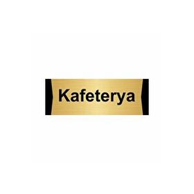 Özarslan Dizayn Kafeterya 10x20 cm Altın Renk Metal Yönlendirme Levhası