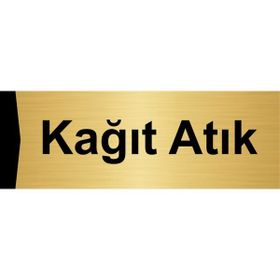 Özarslan Dizayn Kağıt Atık 10x20 cm Altın Renk Metal Yönlendirme Levhası