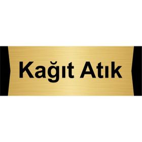 Özarslan Dizayn Kağıt Atık 5x20 cm Altın Renk Metal Yönlendirme Levhası