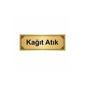 Özarslan Dizayn Kağıt Atık 7x20 cm Altın Renk Metal Yönlendirme Levhası