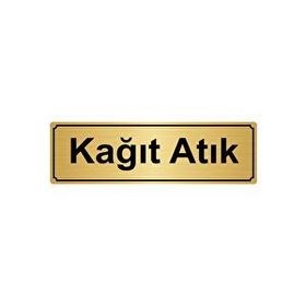 Özarslan Dizayn Kağıt Atık 7x20 cm Altın Renk Metal Yönlendirme Levhası