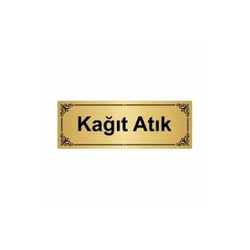 Özarslan Dizayn Kağıt Atık 7x20 cm Altın Renk Metal Yönlendirme Levhası