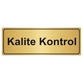 Özarslan Dizayn Kalite Kontrol 10x20 cm Altın Renk Metal Yönlendirme Levhası