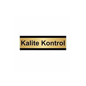Özarslan Dizayn Kalite Kontrol 10x20 cm Altın Renk Metal Yönlendirme Levhası
