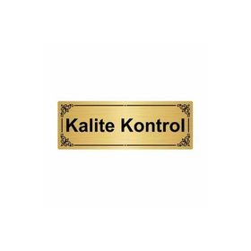 Özarslan Dizayn Kalite Kontrol 7x20 cm Altın Renk Metal Yönlendirme Levhası