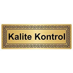 Özarslan Dizayn Kalite Kontrol 7x20 cm Altın Renk Metal Yönlendirme Levhası
