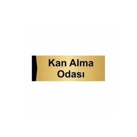 Özarslan Dizayn Kan Alma Odası 10x20 cm Altın Renk Metal Yönlendirme Levhası