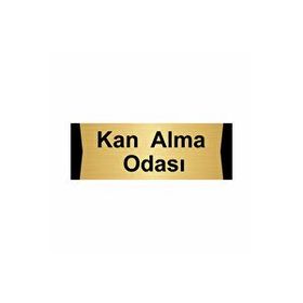 Özarslan Dizayn Kan Alma Odası 10x20 cm Altın Renk Metal Yönlendirme Levhası