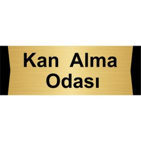 Özarslan Dizayn Kan Alma Odası 10x20 cm Altın Renk Metal Yönlendirme Levhası