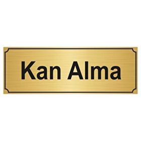 Özarslan Dizayn Kan Alma Odası 5x20 cm Altın Renk Metal Yönlendirme Levhası