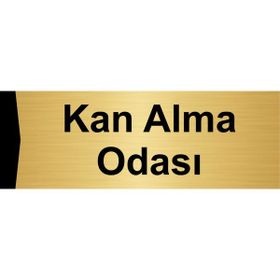 Özarslan Dizayn Kan Alma Odası 5x20 cm Altın Renk Metal Yönlendirme Levhası