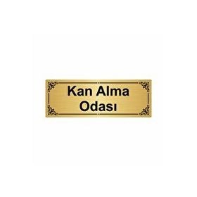 Özarslan Dizayn Kan Alma Odası 7x20 cm Altın Renk Metal Yönlendirme Levhası