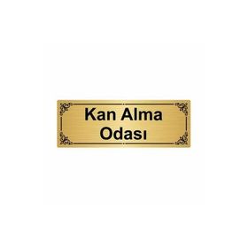 Özarslan Dizayn Kan Alma Odası 7x20 cm Altın Renk Metal Yönlendirme Levhası