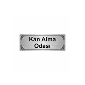Özarslan Dizayn Kan Alma Odası 7x20 cm Gümüş Renk Metal Yönlendirme Levhası