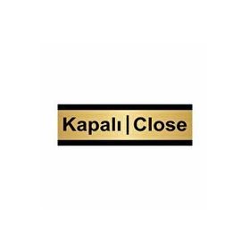 Özarslan Dizayn Kapalı-Close 10x20 cm Altın Renk Metal Yönlendirme Levhası