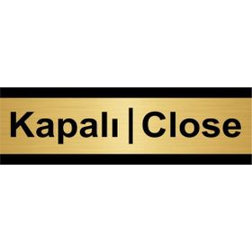 Özarslan Dizayn Kapalı-Close 10x20 cm Altın Renk Metal Yönlendirme Levhası