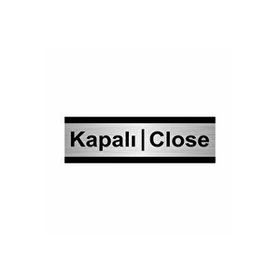 Özarslan Dizayn Kapalı-Close 5x20 cm Gümüş Renk Metal Yönlendirme Levhası