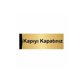 Özarslan Dizayn Kapıyı Kapatınız 5x20 cm Altın Renk Metal Yönlendirme Levhası